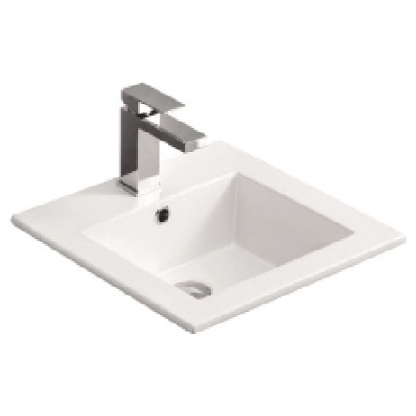 White inset basin sink